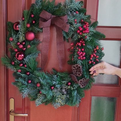 Téli kopogtató ajtódísz - 50 cm